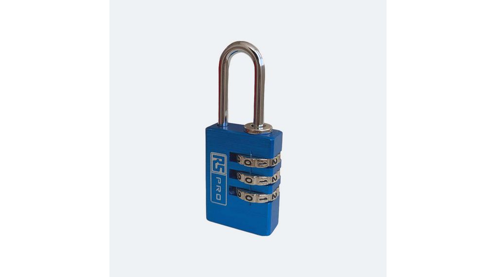 Combination Padlock, Aluminium, 23mm, Blue